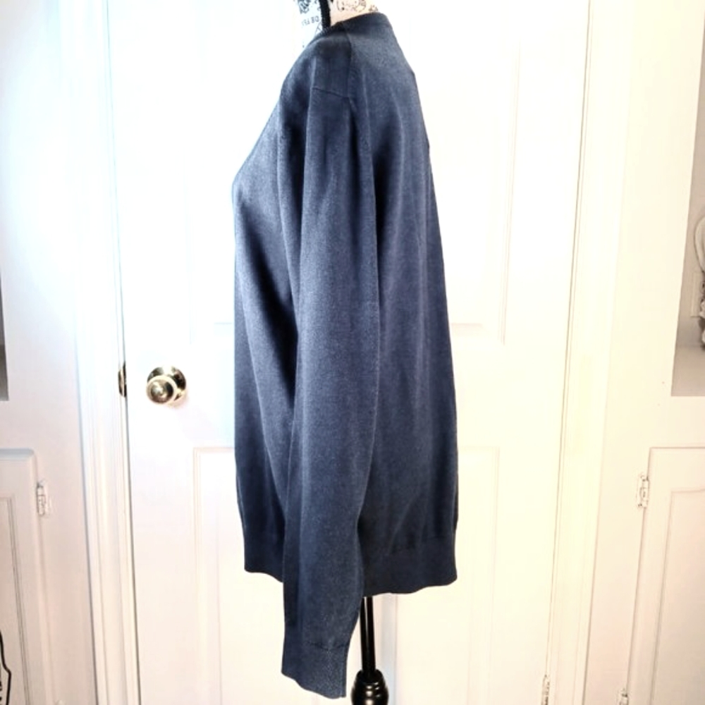 NWT Denver Hayes Men's Lightweight Knit Sweater Size L Navy Blue Crewneck - Picture 9 of 12